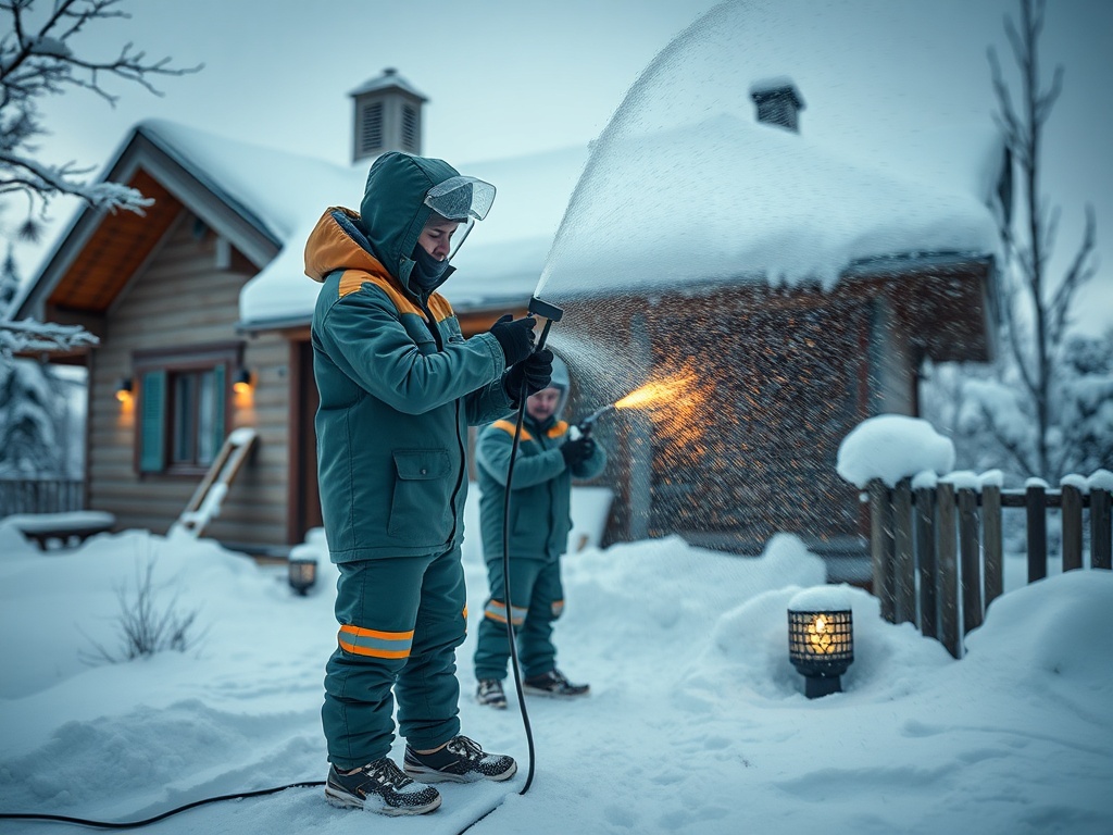 Монтаж системы антиобледенения кровли и водостоков загородного дома Монтаж системы антиобледенения кровли и водостоков загородного дома