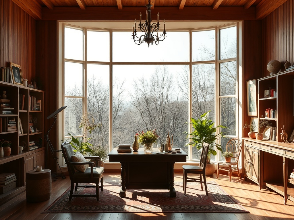 Дом из клееного бруса для художника или скульптора: мастерская с северным светом